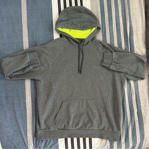 Russell Gray Hoodie with Neon Green Lining